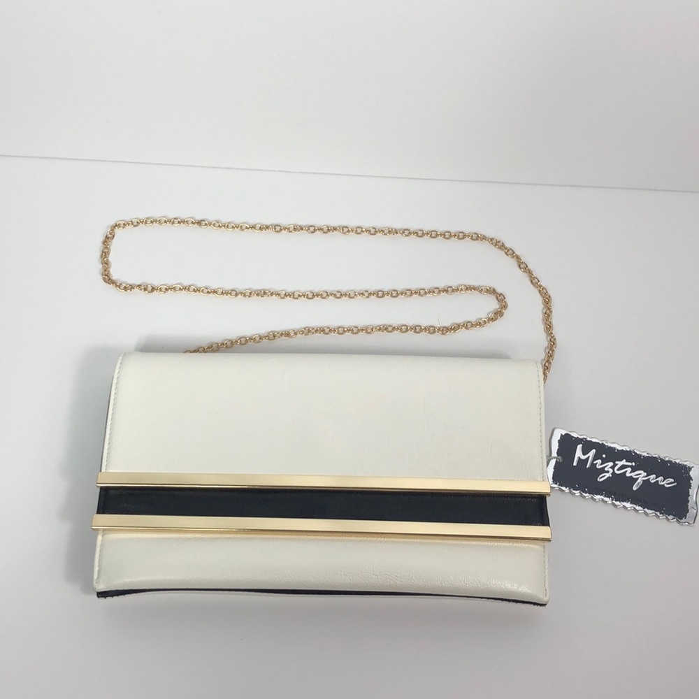 Miztique Handbag Clutch Crossbody - White/Black